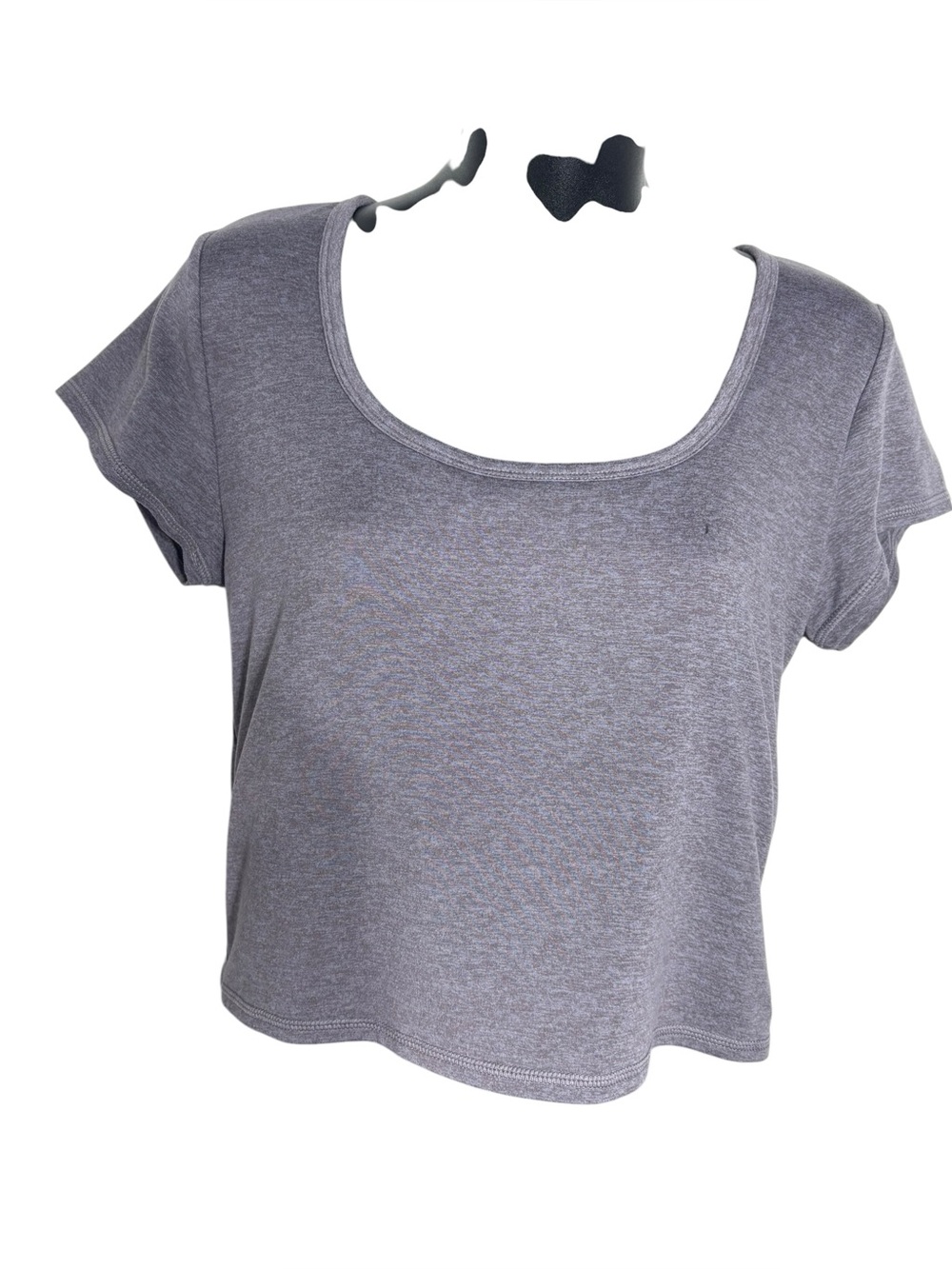 Vuori women’s xl short sleeve halo crop top purple heathered shelf bra